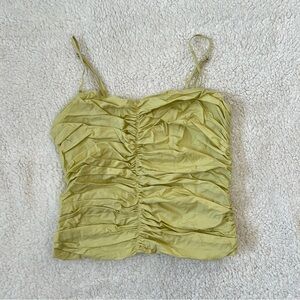 Dynamite “Ruched Poplin Cami” Green Top